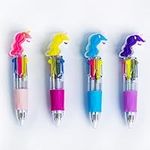 Toyseum 12 x Unicorn Multi All in One Colour Pens, Party Bag Fillers for Girls Party Bags, Cute Mini Unicorn Toy Stationary Pens for Gifts and Favours, Multi Coloured Pens 4 in 1, Pack of 12