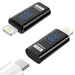 TiMOVO USB C to Lightning Adapter with LED Digital Display, 2 Pack Lightning Male to USB C Female Adapter, 35W PD Fast Charging Data Transfer, Lightning to Type C Connector for iPhone 14/13/12/11/iPad