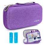 YOUSHARES Medicine Cool Bag for Diabetes Supplies - Insulin Pen Case Hard Shell with 2 Ice Packs, Diabetic Case for Insulin Cooler, Insulated Bag (Purple)