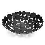 SUMNACON Countertop Fruit Holder Basket Metal Fruit Storage Bowl Kitchen & Dinning Table Fruit Display Basket Bowl Bread Vegetable Storage Stand Holder, Black