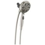 Delta Faucet 6-Spray SureDock Magnetic Shower Head with Handheld Spray, Brushed Nickel Shower Head with Hose, Showerheads & Handheld Showers, MagnaTite Docking, Stainless 75609SN