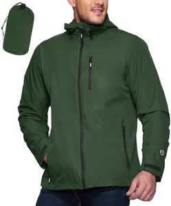 Outdoor Ventures Men's Packable Rain Jacket Waterproof Lightweight Raincoat with Hood Windproof Cycling Jackets