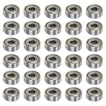 sourcing map 30pcs 606ZZ Deep Groove Ball Bearings 6mm Bore 17mm OD 6mm Thick Carbon Steel Double Shielded Z1 Bearing for Motors