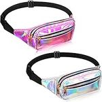 2 Pieces Fanny Pack Shiny Holograph