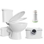 Simple Project Macerating Toilet of Upflush Toilet for Basement Toilet System, 600w Maerator Pump with 4 Water Inltes, with Toilet Bowl, Water Tank, Toilet Seat, Extension Pipe