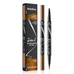 Eyebrow Pen, 2-in-1 Waterproof Eyebrow Pencil with 4 Tip Microblading Brow Pen and Ultra-Precise Brow Pencil,with Dual-ended Eyebrow Brush, Long-lasting, Smudge-proof (Black)