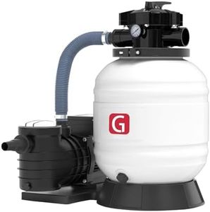 GarveeLife 14" Sand Filter Pump for Above Ground Pools – 3500GPH 1/2 HP Pump with 6-Way Multi-Port Valve, High-Flow Sand Filter Stand for Commercial Use