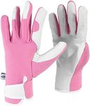 Spear & Jackson Gardening Leather Glove, Pink, Small