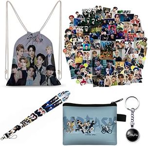 Stray Kids Gift Set,Stray Kids Fanartikel Stray Kids Merchandise,Stray Kids Zaino,Stray Kids Sticker Stray Kids Lanyard,Portachiavi Tip Purse