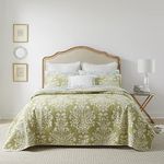 Laura Ashley Rowland Quilt Set, Full/Queen, Sage