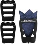 Pocket Squares Holder For Men, Best Accessories for Suits, Tuxedos,Vests and Dinner Jackets, 1/3/5/8Pack Assorted. - Black - Medium