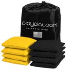 Play Platoon Premium Weather Resistant Duckcloth Cornhole Bags - Set of 8 Bean Bags for Corn Hole Game - 4 Yellow & 4 Black