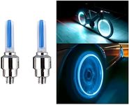 PRO ROCKET Bike Bicycle Tyre Led Light Rim Valve Cap Flashing with Motion Sensor Blue 2 Set LED for Car Motorcycles | LED Wheel Reflectors | Cycle Tyre Valve Light | PRO_Blue Light_2 Set