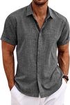 COOFANDY Men's Linen Shirts Short S