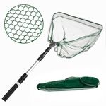 ASAB Telescopic Fishing Net with Folding Landing Net Handle 126cm Aluminium Pole Compact and Portable Extendable Fishing Net for Ponds Collapsible Bird Catching Net for Aquarium Carp Trout and Shrimp