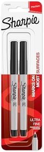 Sharpie Ultra Fine Marker, Black (Pack of 2)