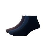 Van Heusen Mens Cotton Ankle Length Socks (Pack of 3) Navy, Black, Brown