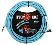 Pig Hog PCH20DBR Right-Angle 1/4" to 1/4" Daphne Blue Guitar Instrument Cable, 20 Feet