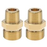 YINETTECH 2PCS Brass Pressure Washer Coupler 3/8 Inch NPT Male to M22 14mm Male Adapter Fitting 4500 PSI External Thread Pressure Washer Hose Connector Converter