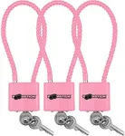 8.5" Pink Cable Lock (5.2mm) 3, Pack BOOM-10110-3