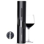 ManGotree Electric Wine Opener, Wine Bottle Opener with Foil Cutter, Wine Opener for Kitchen Storage, Battery Operated Corkscrew Wine Opener, Suit for Home Party Wedding etc. (Black)