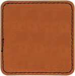 Square Laserable Leatherette Patch with Adhesive, Blank Hat Patches, Glowforge Laser Supplies, Faux Leather, 10 Pack, Rawhide