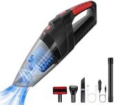 Handheld Vacuum Cleaner, Wet/Dry Cordless Vacuum Cleaner, 6.5KPA Powerful Cleaner, Rechargeable Portable Hand Vacuum, with Car Cigarette Lighter Cable, Led, Hepa Filter, for Home & Car & Pet Hair