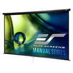 Elitescreens Manual Series, 92-INCH Pull Down Manual Projector Screen With AUTO LOCK, Movie Home Theater 8K / 4K Ultra HD 3D Ready, 2-YEAR WARRANTY, M92UWH, 16:9, Black