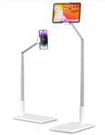 SupeDesk Tablet Floor Stand, Height-Adjustable Tablet &Phone Holder with 360° Rotation, for 4-11 Inch iPad/iPhone/Kindle