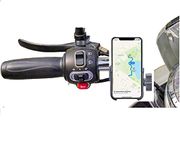 AUTOGUYS B30 Mobile Holder for Bikes or Bike Mobile Holder for Maps and GPS Navigation, one Click Locking, Firm Gripping, Anti Shake and Stable Cradle Clamp 360° Rotation Phone Mount (Random Color)