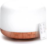 Pure Aroma 500ml Essential Oil Diffuser | Ultrasonic 5-in-1 Aromatherapy Humidifier | Timer & Auto-Off Safety | Quiet Air Humidifier | LED Night Light | Elegant Brown Finish | Best for Home & Office