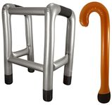 Henbrandt Inflatable Zimmer Frame and Walking Stick Set. Great Fun novelty present old man women (frame + Free Stick)