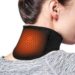 Neck Heat Pad - Neck Pain Relief by Far-Infrared Physical Therapy, USB Heated Neck Wrap with Adjustable Temperature, Perfect for Sore Neck and Muscle Pain Relief, Black