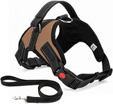 Musonic No Pull Dog Harness, Breathable Adjustable Comfort, Free Leash Included, for Small Medium Large Dog, Best for Training Walking (XS, BrownNew)