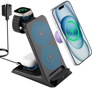 KPON for Magsafe Charger Stand Apple Multiple Devices,3 in 1 Magnetic Wireless Charging Station, 20W Fast Charging Compatible with iPhone 16/15/14/13 Pro/Max/Mini/iWatch,Airpods 3/2/Pro (Carbon Black)