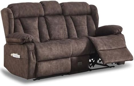 DUNELLA 70.1" Loveseat Recliner Sofa, Wall Hugger Reclining Loveseat with Console, Home Theater Seating RV Couch with Storage AC/USB A/USB C Ports for Living Room (Brown, Loveseat with Console)