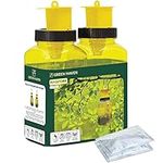 GREEN HAVEN Fly Trap – Pack of 2 Fly Catchers - Super Effective, Refillable Insect Attractant for Outdoor Use - Fly Traps Indoor for Home Use - Re-Usable Fly Repellent Flycatchers - Garden Fly Trap