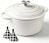 6 Quart Enameled Cast Iron Dutch Oven with Lid, Heavy-Duty And Non-Stick Cookware Pot for Braising, Stews, Roasting, Bread Baking - Oven & Stovetop Safe