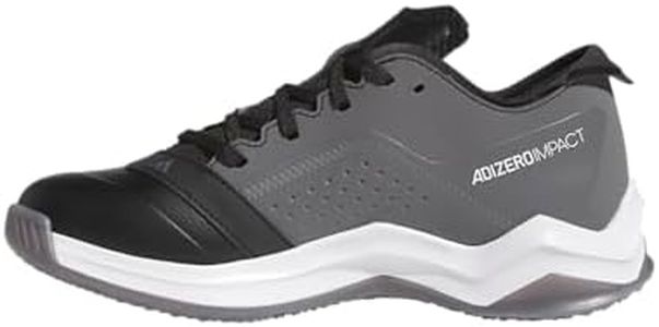 adidas Boy's Adizero Impact Turf Baseball Sneaker, Black/White/Team Grey, 6 Big Kid