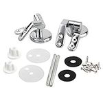 Toilet Seat Hinges Pair of Chrome Finished Replacement Hinges for Wood Toilet Seats Including Fittings by TRIXES