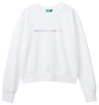 United Colors of Benetton Women's Jersey G/C M/L 3J68D107Z Hooded Sweatshirt, White, L