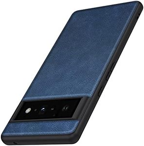 kqimi Case Compatible with Google Pixel 6 Pro, Premium Leather Slim Stylish Soft Grip Shockproof Anti-Scratch Protection Phone Cover for Pixel 6 Pro（6.71" 2021 (Blue)