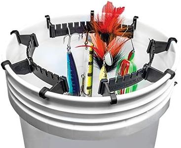 DU-BRO Bucket Fishing Lure Holder, Lure Hanger, and Organizer, Fishing Tool, Works with 5-Gallon Buckets, 3-Pack, Black