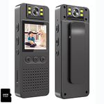 SRIKEKL Body Cameras with Audio and Video Recording,1080P Night Vision,1.3" LCD,WIFI Hotspot,Personal Mini Body Camera for Law Enforcement Recorder,Security Guards,Indoor/Outdoor Use(64G Memory)