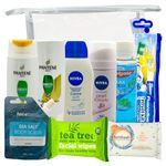 Ladies Travel Toiletries Set - Airport-Approved Toiletry Essentials for Women's – Suitable for Air Travel in Hand Luggage – All 100ml or Under – includes Clear Security Approved Wash Bag