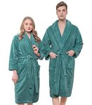 American Soft Linen Mens and Womens Robes Warm Fleece Cozy Unisex Couple Bathrobes