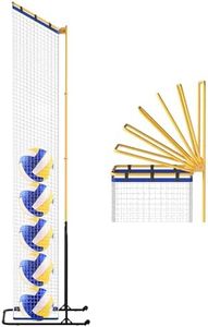 YAGEANNL Volleyball Setter Trainer Net, Volleyball Setter Training Equipment with Adjustable Height and Angle for Setting, Serving, and Spiking, Movable Target Net for Indoor and Outdoor Practice