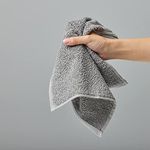 Amazon Basics Face Towels for bathroom, 100% Cotton Extra Absorbent washcloth, Fast Drying - salon towel - 24-Pack, Grey (30 x 30 cm)