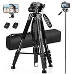 JOILCAN Camera Tripod, 72'' Tripod for Camera, Aluminum Heavy Duty Tripod for Video Photo, Professional Camera Tripod & Monopod Compatible with Cameras DSLR Camcorder Projector Spotting Scopes