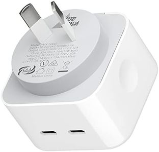 35W Dual USB C Charger, Aerostralia USB-C Fast Wall Charger, 2-Port 30W/25W/20W Type C Adapter, PPS PD3.0 Fast Charger AU Plug Compatible with iPhone 16/15/14, Samsung S24/S23, Pixel 6, iPad, Galaxy